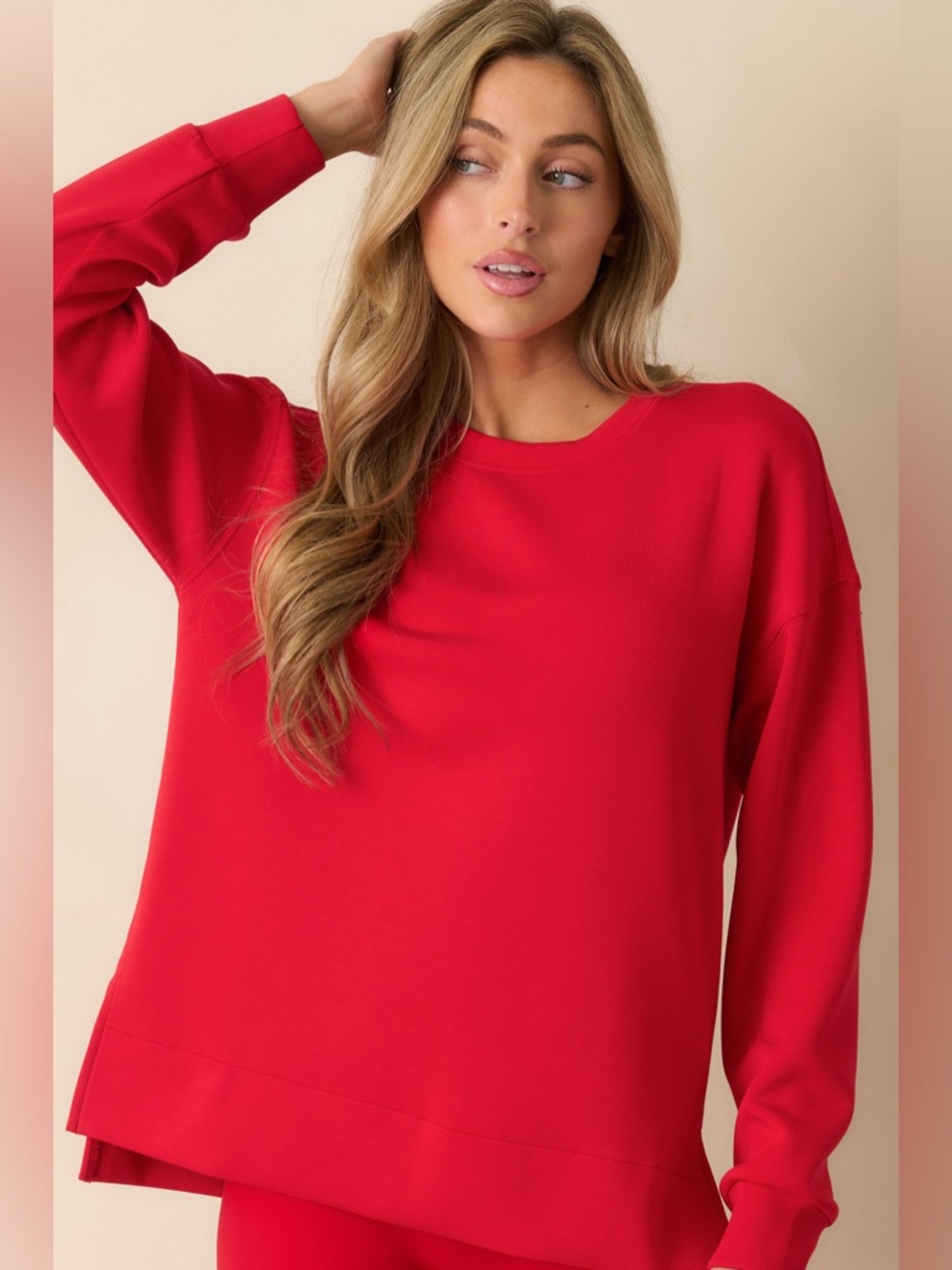 SPANX AIRESSENTIALS® RED CREWNECK TUNIC